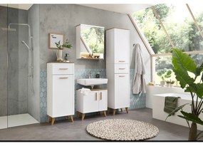 Fehér fürdőszoba szekrény 184x45 cm Quickset 383 – Pelipal