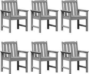 vidaXL Kerti Szék 6 pcs Világosszürke 65.5 x 59 x 88 cm Polietilén