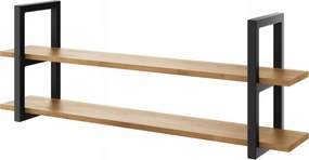 Fali polc industrial loft fém tölgy 80 cm
