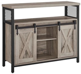 FIRA tolóajtós komód, taupe/fekete színben