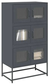 Highboard antracit 68x39x123 cm Acél