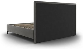 Szürke kárpitozott ágyneműtartós franciaágy ágyráccsal 180x200 cm Casey – Mazzini Beds