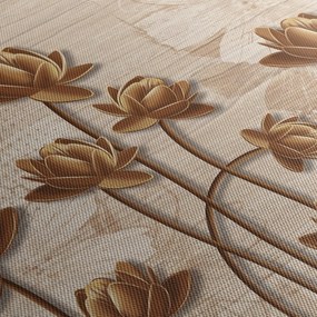 Absztrakció virágok képe - barna (120x50 cm)