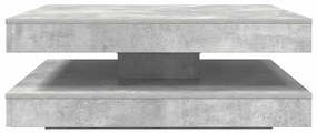betonszürke dohányzóasztal 360 fokban forgatható 90x90x34,5 cm