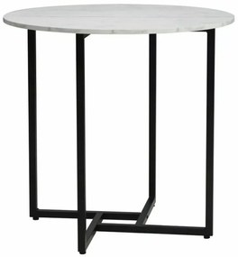 Alto II kerek étkezőasztal fehér márvány/fekete 80 cm
