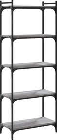 vidaXL 5 szintes szürke sonoma szerelt fa könyvespolc 60 x 30 x 120 cm