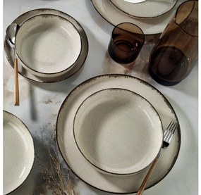 18 részes bézs porcelán étkészlet