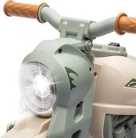AIYAPLAY elektromos gyerekmotor, 6 V-os zenés gyerekmotor, 2,5-3 km/h sebességgel fúj, 2-5 éves, krémfehér