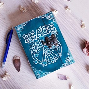 Bőr kötésű notesz Peace