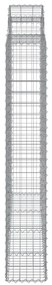 vidaXL 10 db íves horganyzott vas gabion kosár 200x50x180/200 cm