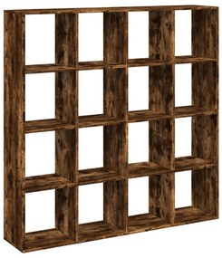 füstös tölgy színű szerelt fa könyvszekrény 137,5x29x137,5 cm