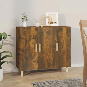 füstös tölgy színű szerelt fa tálalószekrény 90 x 34 x 80 cm