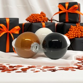 Copper &amp; Black üveg karácsonyi gömb szett 12*6cm