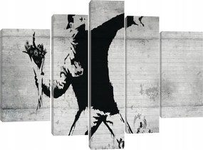 Banksy Vászonkép 5 Részes Nagy Pentaptika Szett Vászon Falra 170x100