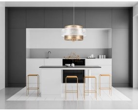 Csillár zsinóron GABI 1xE27/60W/230V arany/fehér átm. 40 cm