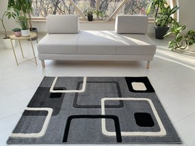 Karizma koczka mintás Szürke Fekete 84 (grey-black) szőnyeg 200x290