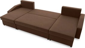 Sparta Plus sarokkanapé, szövet anyag, univerzális oldal, barna