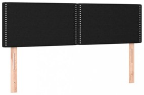 fekete szövet LED-es fejtámla 144x5x78/88 cm