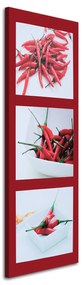 Gario Vászonkép Piros chilipaprika piros háttérrel Méret: 30 x 90 cm