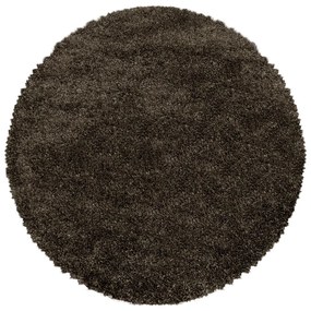 Sötétbarna kerek szőnyeg ø 120 cm Fluffy – Ayyildiz Carpets