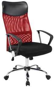 Ergonomikus irodai szék magasított háttámlával - piros