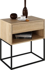 Éjjeliszekrény/kisasztal, sonoma tölgy/fekete, ARTI TYP 2
