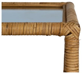 Natúr színű dohányzóasztal üveg asztallappal 40x90 cm – Ixia