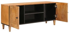 TV szekrény ajtóval Világosbarna 105 x 33 x 46 cm tömör mangófa