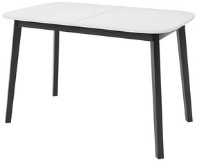 Asztal Edmond 110Fehér, Fekete, 77x80x130cm, Hosszabbíthatóság, Laminált forgácslap, Fa
