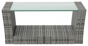 vidaXL 8 részes szürke polyrattan kerti bútorszett párnákkal