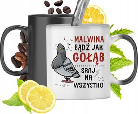 Mágikus Bögre Malvina Fekete Matt Nyomtatott Fotóval 330ml