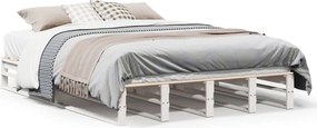 vidaXL fehér tömör fenyőfa ágy matrac nélkül 160 x 200 cm