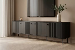 Vesper 4D TV-szekrény 187 cm - fekete / fekete lábak