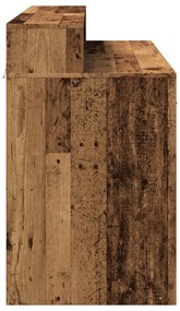 antik fa színű szerelt fa íróasztal LED-ekkel 120 x 55 x 91 cm