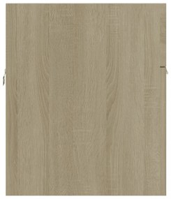 tölgyszínű szerelt fa mosdószekrény beépített mosdókagylóval