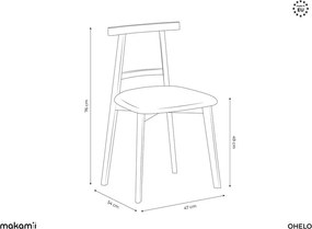 Szürke tömörfa étkezőszék Ohelo – Makamii