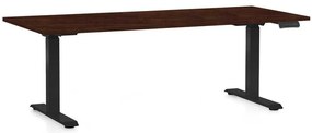 OfficeTech D állítható magasságú asztal, 180 x 80 cm, fekete alap, wenge