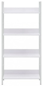 4 szintes fehér szerelt fa könyvespolc 60 x 27,6 x 124,5 cm