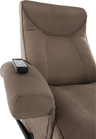 Mechanikusan állítható pihenő fotel, szürkés barna textil, SUAREZ