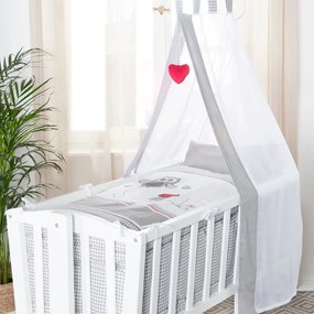 Fehér gurulós baldachinos bölcső 40x90 cm Adam &amp; Eule – Roba