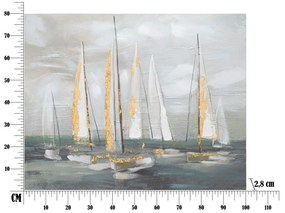 Festmény 100x80 cm Gold Boat - Mauro Ferretti
