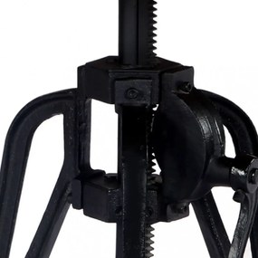 tömör mangófa és öntöttvas kisasztal 60 x (46-63) cm