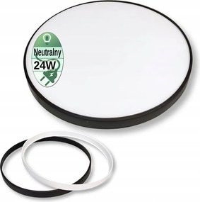 Falra szerelhető Led mennyezeti lámpa 24W Nw cserélhető kerettel fehér/fekete