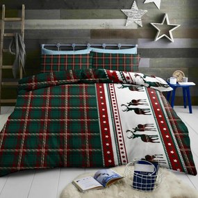 Flanel ágynemű FJORDEN zöld Ágyneműhuzat mérete: 70 x 90 cm | 140 x 200 cm