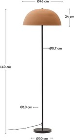 Terrakotta színű állólámpa fém búrával (magasság 140 cm) Nibla – Kave Home