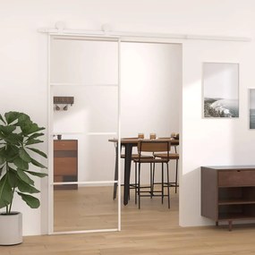 fehér ESG üveg és alumínium tolóajtó 76 x 205 cm