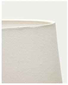 Fekete-fehér asztali lámpa textil búrával (magasság 72 cm) Foixa – Kave Home