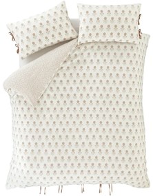 Fehér kétszemélyes hosszabbított ágyneműhuzat 230x220 cm Woodblock Floral – Pineapple Elephant