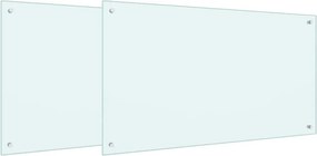 vidaXL Konyhai splashback 2 pcs Fehér 100 x 60 cm edzett üveg