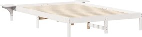 vidaXL Ágykeret éjjeliszekrényekkel Fehér 160 x 210 cm Tömör fenyőfa